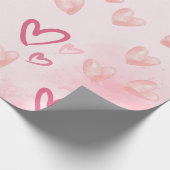 スイートピンクハート ラッピングペーパー (角)