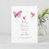 スイートピンクハート&蝶ピンク 招待状 (スタンド正面)