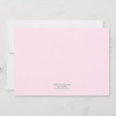 スイートピンクバタフライテーマガールズバースデーパーティー 招待状 (裏面)