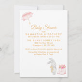 *~*スイートピンクバニーアンブレラシャワー招待状 招待状 (裏面)