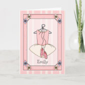 スイートピンクバレエパーソナライズされたグリーティングカード カード (正面)