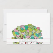 スイートピンクバレンタインハートツリーガール誕生日I 招待状 (裏面)