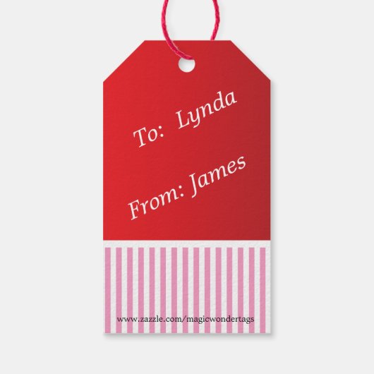 スイートピンクバレンタインフクロウ ギフトタグ (裏面)