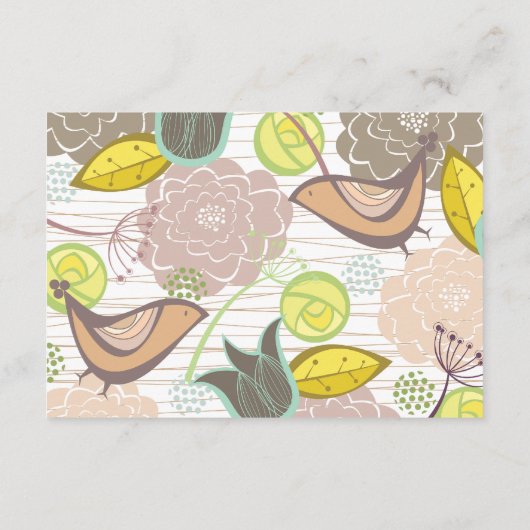 スイートピンクバードフローラ庭園の結婚式披露宴C エンクロージャーカード (裏面)