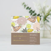 スイートピンクバードフローラ庭園の結婚式招待状 招待状 (スタンド正面)