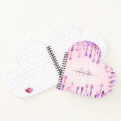 スイートピンクパープルグリッタードリップモノグラムガーリー ノートブック (内部)