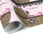 スイートピンクヒョウ赤ちゃんシャワー ラッピングペーパー (ロールコーナー)