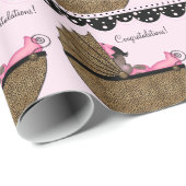 スイートピンクヒョウ赤ちゃんシャワー ラッピングペーパー (ロールコーナー)