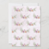 スイートピンクフローラとフォトバプテスマ招待状 招待状 (裏面)