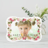 スイートピンクフローライースターグリーティングフォトカード シーズンカード (スタンド正面)