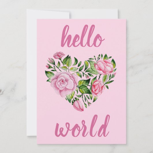 スイートピンクフローラハートベビー写真誕生 案内状 (裏面)