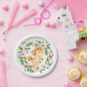 スイートピンクフローラポニーホースベイビーシャワー誕生日 ペーパープレート (パーティー)
