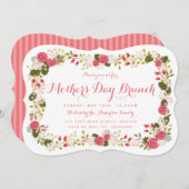 スイートピンクフローラマザーズデイブランチ招待状 招待状 (正面/裏面)