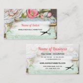 スイートピンクブロッサムフローラヘアスタイリスト美しいサロン 名刺 (正面/裏面)