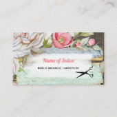 スイートピンクブロッサムフローラヘアスタイリスト美しいサロン 名刺 (正面)