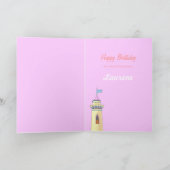 スイートピンクプリンセスキャッスル – グリーティングカード (内部)