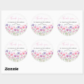 スイートピンクベビーの開花ワイルドフラワーベビーシャワー ラウンドシール (シート)