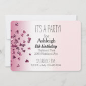 スイートピンクホワイトグラデーションハート 招待状 (正面)