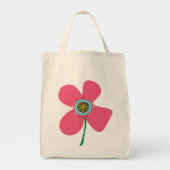 スイートピンクポップ・アートのデイジー夏の花がお洒落かわいい トートバッグ (正面)