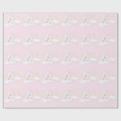 スイートピンクムーンベビーガール ラッピングペーパー (フラット)