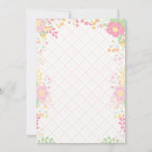 スイートピンクユニコーンフローラ誕生日 招待状 (裏面)