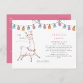 スイートピンクラマソンブレロOhベビーシャワーbyメール 案内ポストカード (正面/裏面)