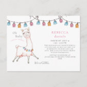 スイートピンクラマソンブレロOhベビーシャワーbyメール 案内ポストカード (正面)