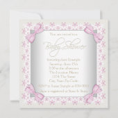 スイートピンクラムベビーガールシャワー 招待状 (裏面)