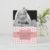 スイートピンクローズベビーガール誕生のお知らせ 案内状 (スタンド正面)