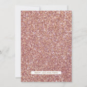 スイートピンクローズ金ゴールドグリッターファースト誕生日招待状 招待状 (裏面)