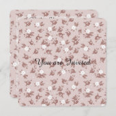 スイートピンクローゼベビーシャワー 招待状 (正面/裏面)