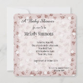 スイートピンクローゼベビーシャワー 招待状 (裏面)