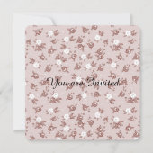 スイートピンクローゼベビーシャワー 招待状 (正面)