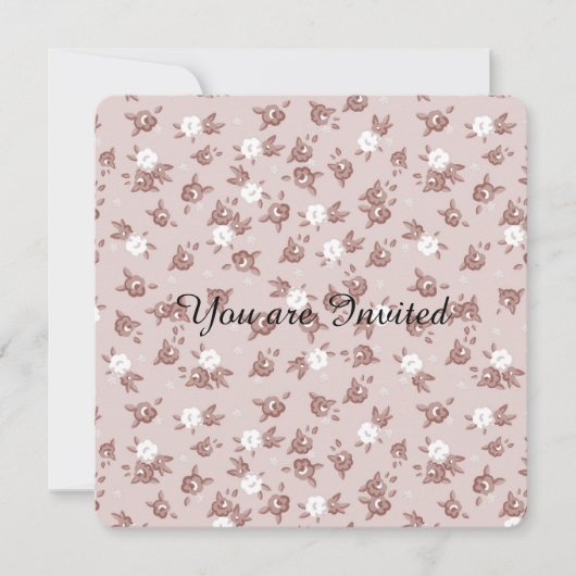 スイートピンクローゼベビーシャワー 招待状 (正面)