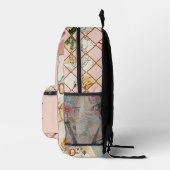 スイートピンクヴィンテージスクラップブックボホシック プリントバックパック (右)
