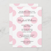 スイートピンク水玉模様ベビーガールシャワー招待状 招待状 (正面/裏面)