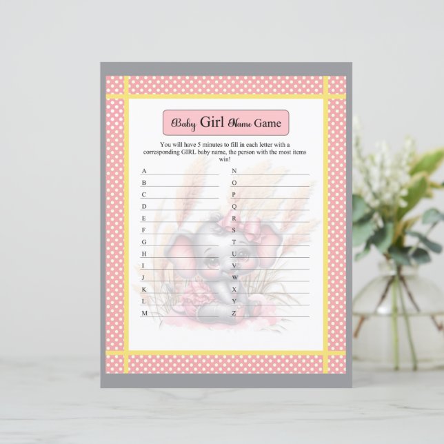 スイートピンク象のベビーガール名ゲーム (スタンド正面)