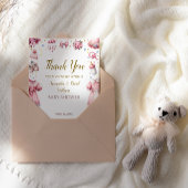 スイートピンク魅力的の赤ちゃんシャワーフローラ サンキューカード