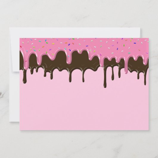 スイートピンク+チョコレートアイシングアイスクリーム誕生日 招待状 (裏面)