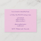 スイートピンク+パープルフローラミニ招待状 エンクロージャーカード (裏面)