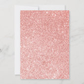 スイートピンク |ホワイトローズフローラ開花ブライダルシャワー 招待状 (裏面)