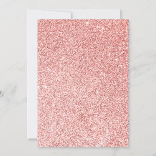 スイートピンク |ホワイトローズフローラ開花ブライダルシャワー 招待状 (裏面)