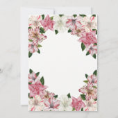 スイートピンク |ホワイトヴィンテージフローラバプテスマ 招待状 (裏面)