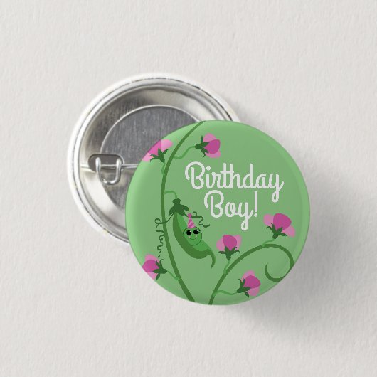 スイートピーかわいい子どもの誕生日パーティー 缶バッジ (正面&裏面)