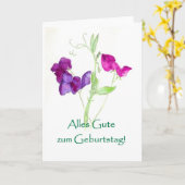 スイートピーのバースデー・カード-ドイツの挨拶 カード (黄色い花)