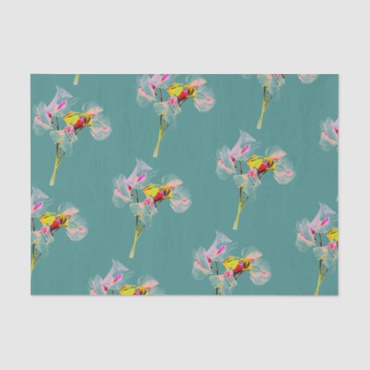 スイートピーのプリント 薄葉紙 (正面)