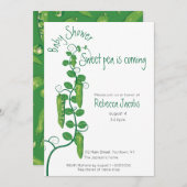 スイートピーのベビーシャワー招待状 招待状 (正面/裏面)