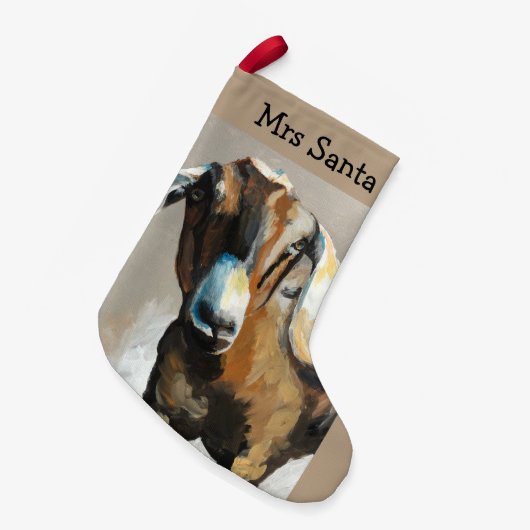 スイートピーのヤギの農家のクリスマスのストッキング スモールクリスマスストッキング (正面 (吊り時))