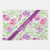 スイートピーの水の色のパタカラフルーン キッチンタオル (横)