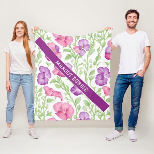 スイートピーの水の色のパタカラフルーン フリースブランケット (インサイチュ)